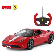 Машина р/у 1:14 Ferrari 458 Speciale, цвет красный с полосой, светящиеся фары, аккумулятор в комплекте Rastar