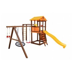 Детские уличные площадки Perfetto sport Игровой комплекс ИК Perfetto sport «Pitigliano-8» + качели "Паутина"