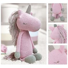 Амигуруми: Мягкая игрушка "Единорожик Олби", набор для вязания, 10 x 4 x 14 см Арт Узор