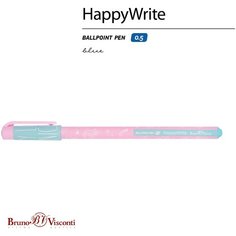 Ручка BrunoVisconti, шариковая, 0.5 мм, синяя, HappyWrite «зефирные единорожки», Арт. 20-0215/53