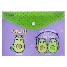 Папка-конверт на кнопке А5 горизонтальная, 240 х 170 мм, 150 мкм Avocado De Vente