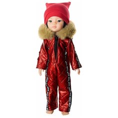 Зимний комбинезон красный с мехом и шапка для кукол Paola Reina 32 см Куклапупс