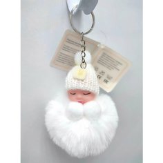 Мягкая игрушка брелок гномик маленький белый Нет бренда