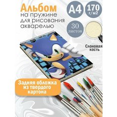 Альбом планшет для рисования акварелью мультфильм Соник Альбомы
