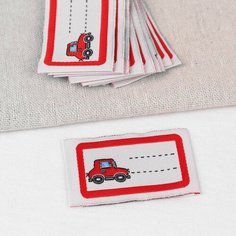 Нашивка «Машинка», 5,5 × 3,2 см, 10 шт, цвет красный Арт Узор