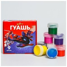 Гуашь 9 цветов х 20 мл, «Человек-паук» Marvel