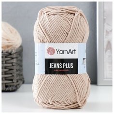 Пряжа "Jeans plus" 55% хлопок, 45% акрил 160м/100гр (87 св. беж), 1шт Yarn Art