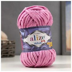 Пряжа "Velluto" 100% микрополиэстер 68м/100гр (98 розовый), 1шт Alize