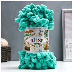Пряжа "Puffy" 100 % микрополиэстер 9м/100г (741 мята), 1шт Alize