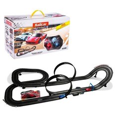 Автотрек «Гонки на суперкарах», с 2 машинами, пульт + ручной генератор, работает от сети Noname