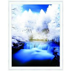 Алмазная мозаика на подрамнике 40*50 "Белые деревья и водопад" Нет бренда