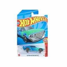 HKJ48 Машинка игрушка Hot Wheels металлическая коллекционная 69 Ford Mustang Boss 302 голубой
