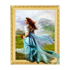 Алмазная мозаика на подрамнике 40х50 круглые стразы AN0767L Девушка Painting Diamond