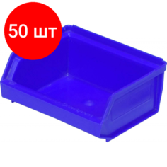 Комплект 50 штук, Лоток для склада 96 х 105 х 45 синий(7924), сплошн Noname