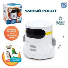 Интерактивный робот «Супер Бот», русское озвучивание, световые эффекты, цвет белый IQ BOT
