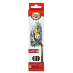 Карандаши акварельные 6 цветов 3.0 мм, Koh-I-Noor "Рыбки" 3715, картонная упаковка, L=175 мм Koh-I-Noor Чехия