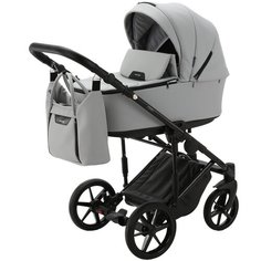 Коляска универсальная Adamex Zico Deluxe 2 в 1, Z-SA3 - Светло-серая экокожа