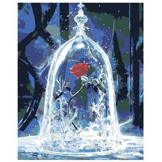 Картина по номерам, "Живопись по номерам", 60 x 75, ARTH-AH85V, цветок, волшебство, роза, Красавица и Чудовище, замок, мультфильм
