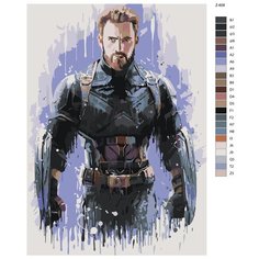 Картина по номерам Z-608 "Крис Эванс - Капитан Америка" 50х70 Brushes Paints