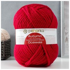 Пехорский текстиль Пряжа "Осенняя" 25% шерсть, 75% ПАН 150м/200гр (439-Малиновый) Пехорка