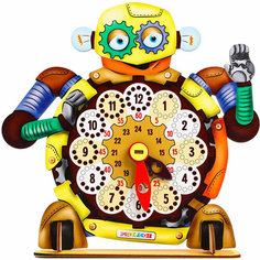 Обучающая игра Smile Decor Часы "Робот", 24 часовой циферблат с секундами, знакомство с часами, формирование представления о времени