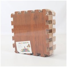 Мягкий пол универсальный / мягкий ламинат / детский игровой коврик-пазл / коврик 33х33 см / eva пазлы Play Smart