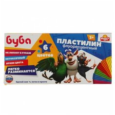 Пластилин неон буба 6 цв (90 г) MultiArt, MultiArt MCLN-55198-6-90-BB
