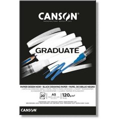Альбом-склейка для смешанных техник Canson "Graduate" 29,7x42 см 20 л 120 г, черная бумага