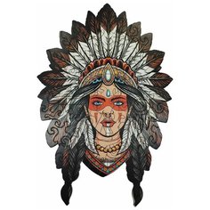 Деревянный пазл "Индеец" / Подарок / Настольные игры / 23х21 см нет