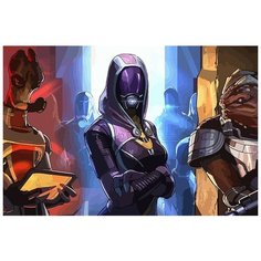 Картина по номерам на холсте игра Mass Effect (Шепард, Гаррус Вакариан) - 8778 Г 60x40