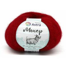 Пряжа для вязания Astra Premium Мохер (Mohair) 25гр 190м (+/-5%) (50% кид мохер, 50% акрил) (12 красный), 4 мотка
