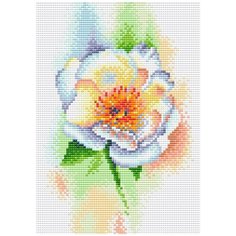 Алмазная мозаика "Белый пион", 19x27 см, Brilliart