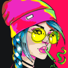 Картина по номерам Хиповая девчонка на стену Палитра забав