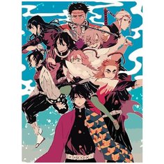 Картина по номерам на холсте аниме клинок рассекающий демонов - 7126 В 30x40