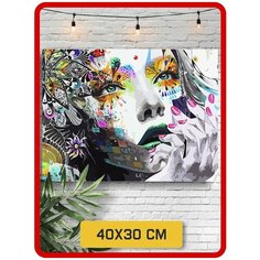 Картина по номерам на холсте Хиппи арт (Инди арт, Психоделика, красочная картина) - 7408 Г 30x40