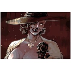 Картина по номерам на холсте resident evil village Леди Димитреско - 1302