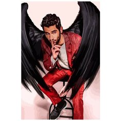 Картина по номерам на холсте Сериал Люцифер Морнингстар - 7196 В 60x40