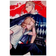 Картина по номерам на холсте аниме Токийские мстители (Манджиро, Кен, Баджи, Казутора) - 6686 В 60x40