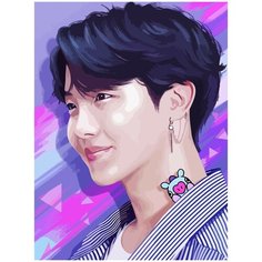 Картина по номерам на холсте kpop bts j hope Чон Хосок - 2312 30X40