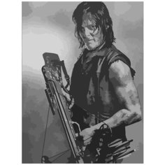 Картина по номерам на холсте Сериал Ходячие мертвецы (Рик, Ниган, Дэрил) - 7210 В 30x40