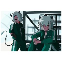 Картина по номерам на холсте Сериал Игра в кальмара - 7294 Г 60x40