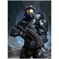 Картина по номерам на холсте Halo воин мастер чиф - 2 30X40