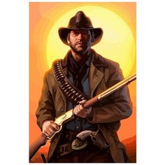 Картина по номерам на холсте игра RDR Red Dead Redemption Артур Морган - 6572 В 60x40