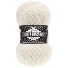 Пряжа Alize Superlana midi (Ализе Суперлана миди) - 2 мотка 62 Крем, 75% акрил 25% шерсть, 170м/100г