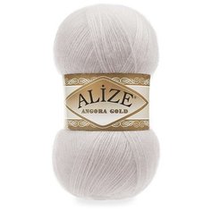 Пряжа Alize Angora Gold (Ангора Голд) - 5 мотков Цвет: 168 белая зима 20% шерсть, 80% акрил 100г 550м
