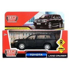 Машинка металлическая Технопарк, TOYOTA LAND CRUISER матовый 12,5см, инерционная, черный