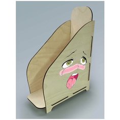 Органайзер лоток, подставка для бумаги, документов деревянная с цветным принтом 1 отделение аниме ахегао мемы - 7 Art Wood