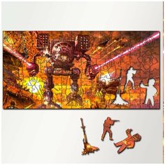 Пазл из дерева с фигурками, 230 деталей, 46х23 см игры Battletech - 5452 Creative Wood