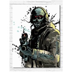 Картина по номерам на холсте Игра call of duty (PS 5, PS 4, PS 3, Xbox 360, Xbox ONE, PC, ios) - 9402 В 30x40