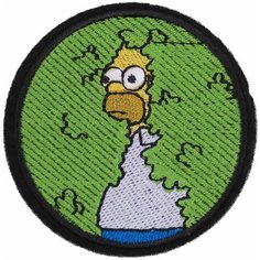 Нашивка, шеврон, патч (patch) Гомер в кустах, размер 7,5*7,5см, 1 шт. Нет бренда